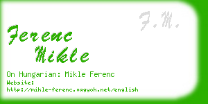 ferenc mikle business card